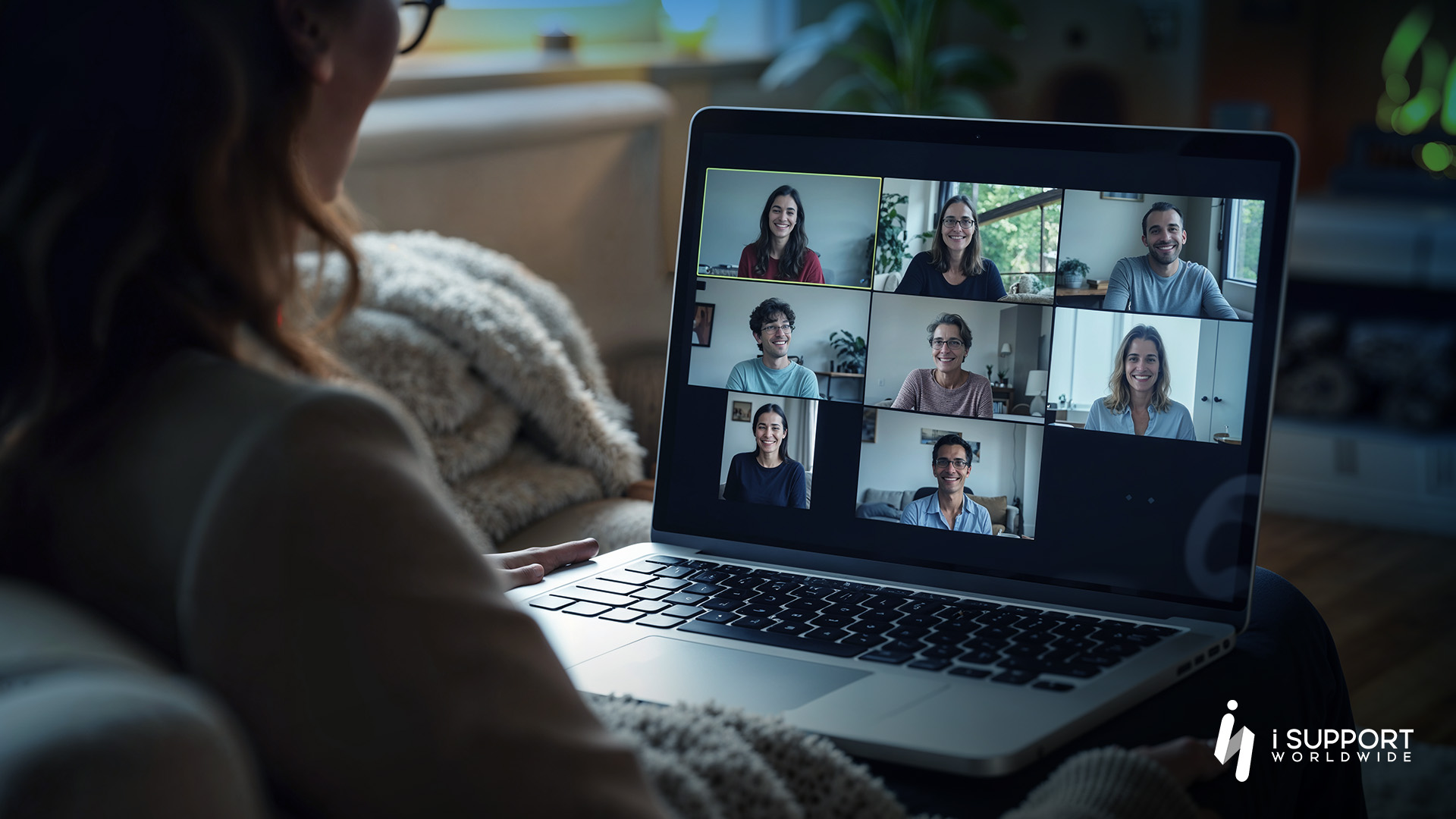 Offshoring-An offshore team on a video call-iSupportWorldwide