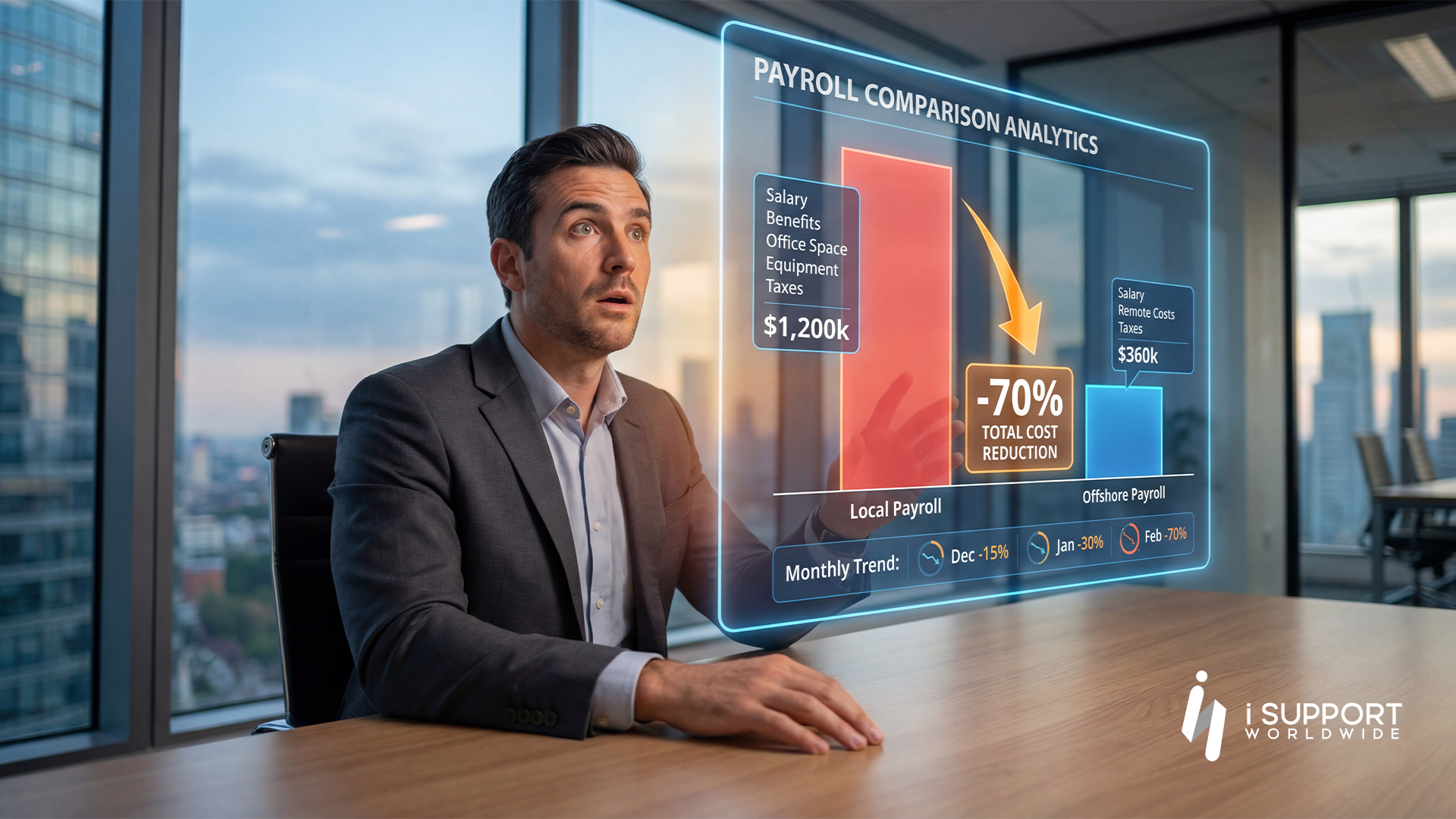 How Offshoring Makes 70_ Payroll Reduction Model Possible-iSupport Worldwide